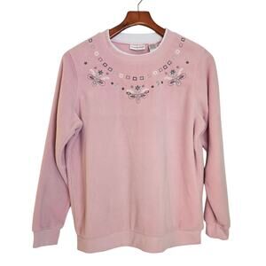 Women's Madison Taylor Vintage Pink Crewneck Sweatshirt with Detail